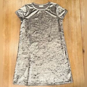 Tucker + Tate Girls Velvet‎ Dress Silver Stretchy Holiday Party Sz XL 14/16